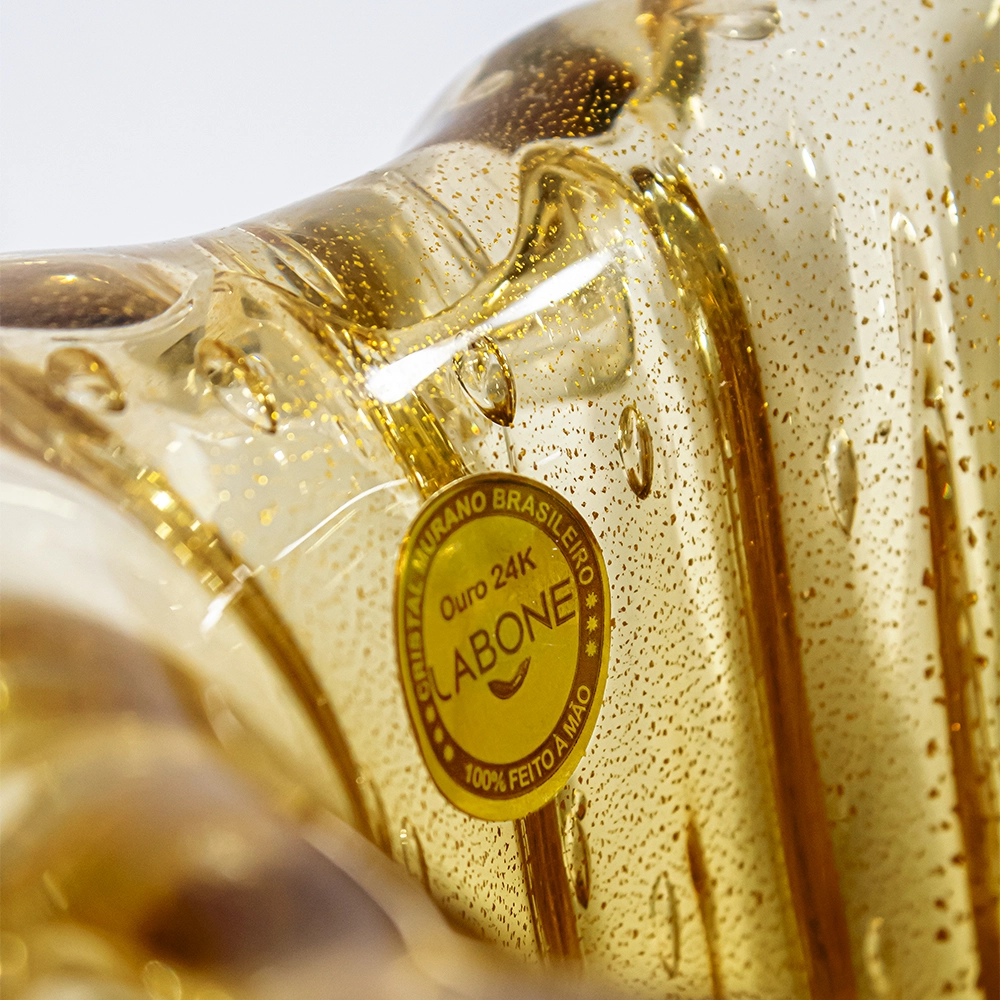 Vaso Salvador Cristais D´labone Com Ouro 12 X 6,5 Cm Vaso Salvador Cristais D´labone Com Ouro 12 X 6,5 Cm