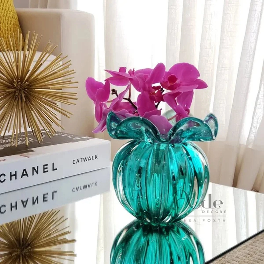 Vaso Torcello Cristais D´labone Aquamarine 14 X 14 Cm Vaso Torcello Cristais D´labone Aquamarine 14 X 14 Cm