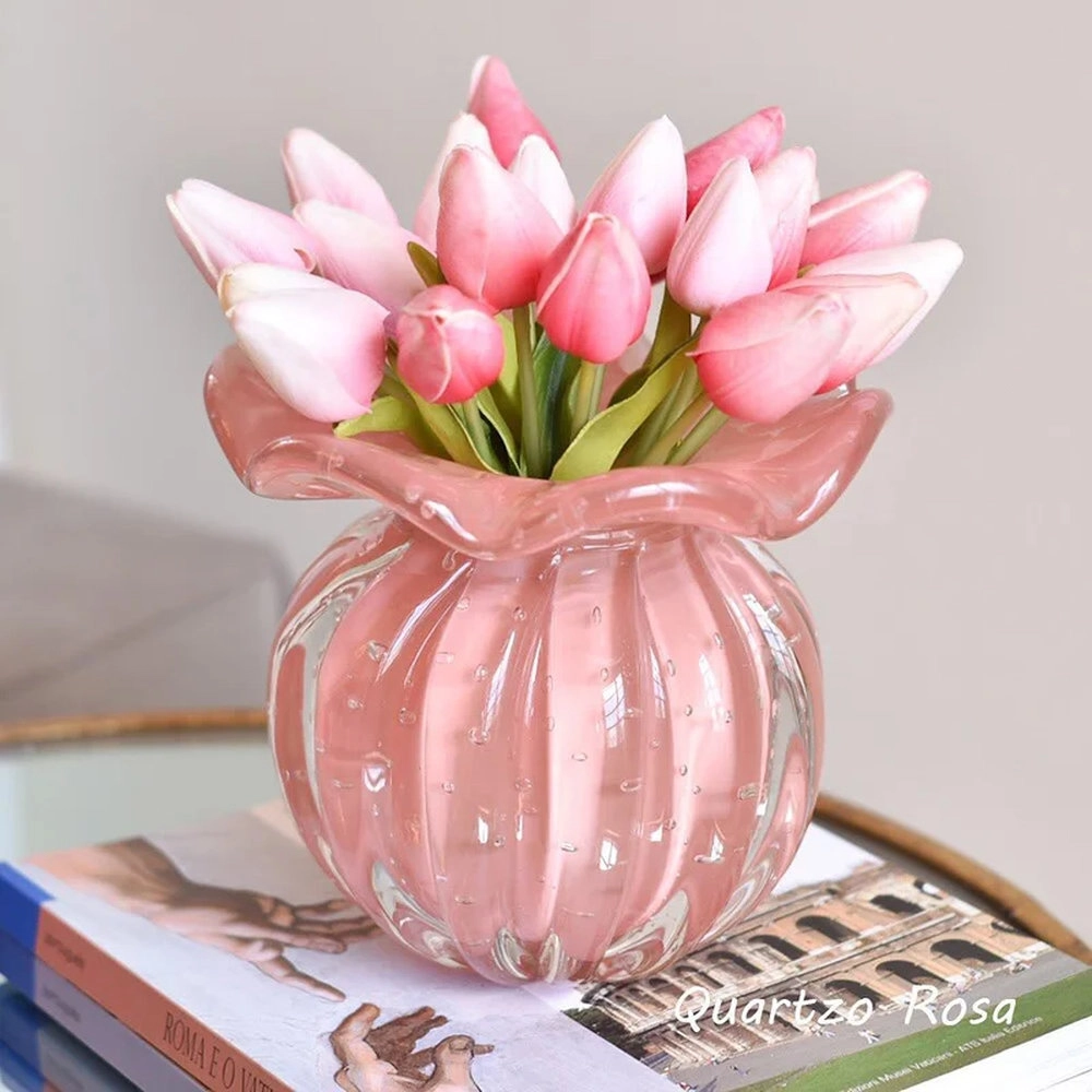 Vaso Torcello Cristais D´labone Quartzo Rose 14 X 14 Cm Vaso Torcello Cristais D´labone Quartzo Rose 14 X 14 Cm