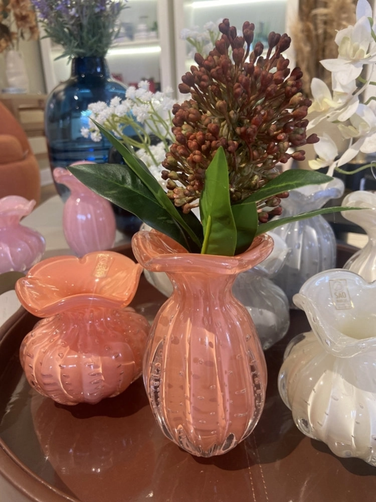 Vaso Torcello Cristais D´labone Quartzo Rose 17 X 17 Cm