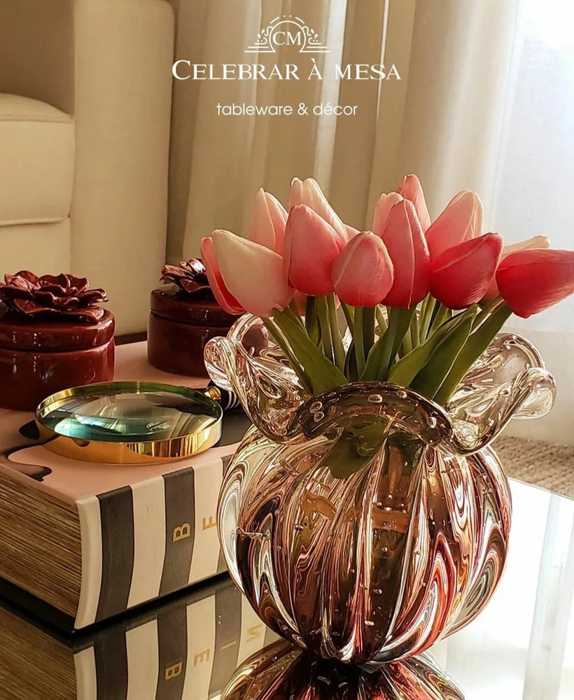 Vaso Torcello Cristais D´labone Rubi 17 X 17 Cm