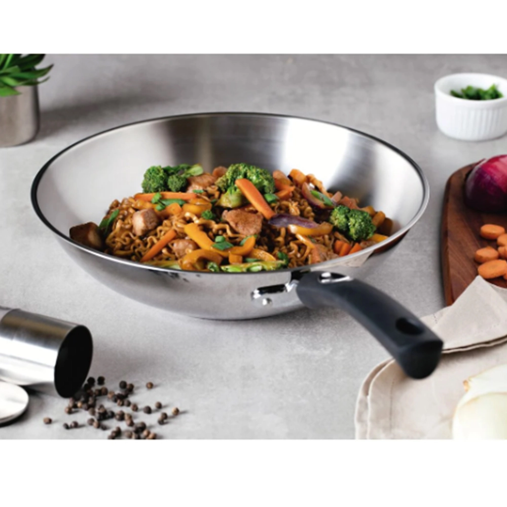Wok Tramontina Astro Aço Inox 28 Cm