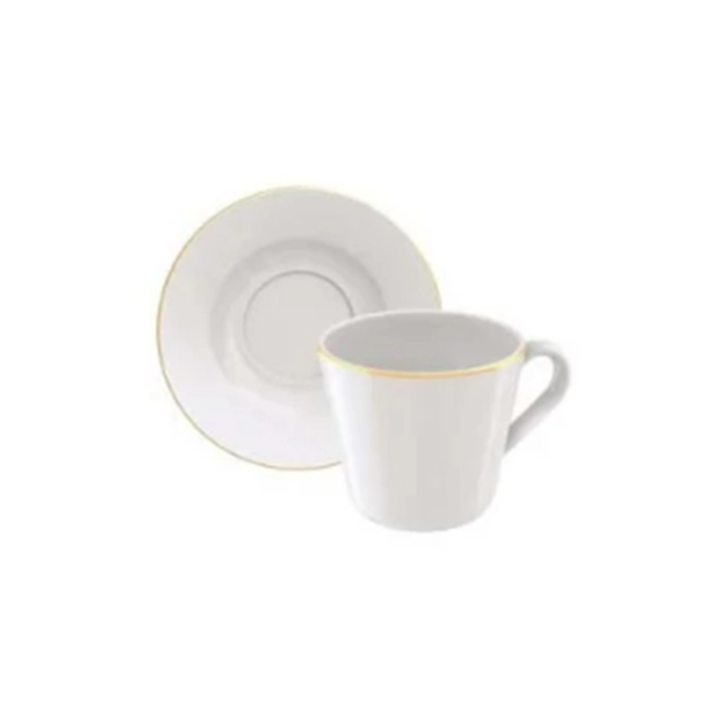Xicara Para Cha Com Pires Tramontina Elisa Friso Dourado 185 Ml - Cada Xicara Para Cha Com Pires Tramontina Elisa Friso Dourado 185 Ml - Cada