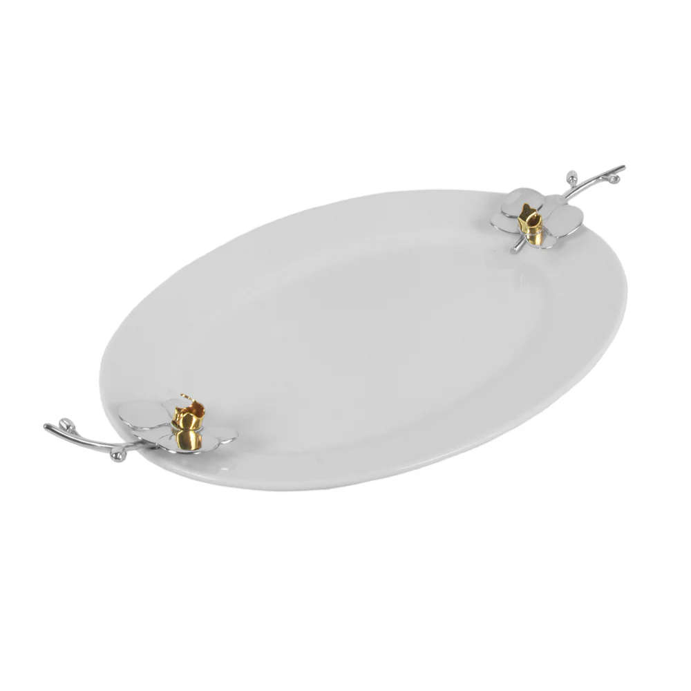 Travessa Oval Media Orquidea Design By Somers Travessa Oval Media Orquidea Design By Somers