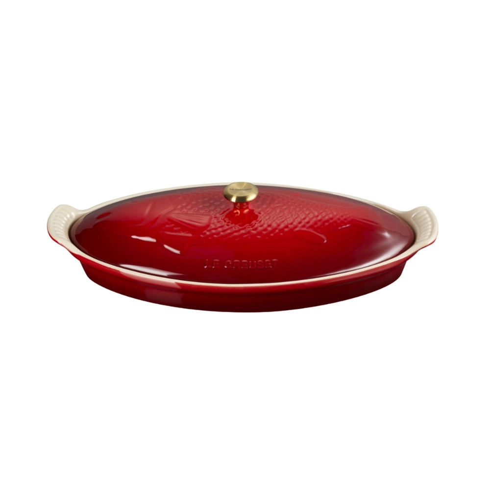 Travessa Para Peixe Com Tampa Heritage 34 Cm Vermelho Le Creuset