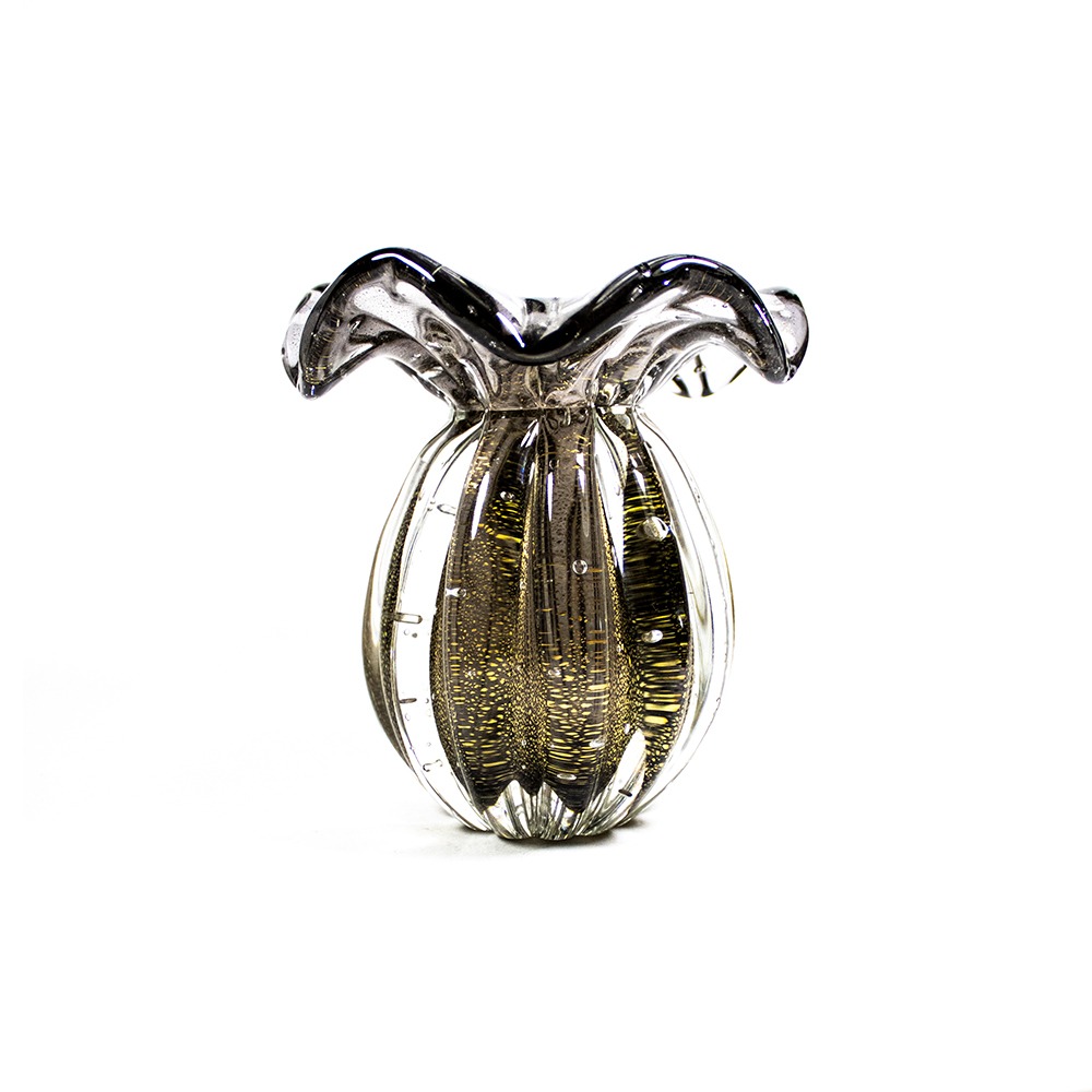 Vaso Cristais D´labone Enns Com Ouro 13 X 11 Cm