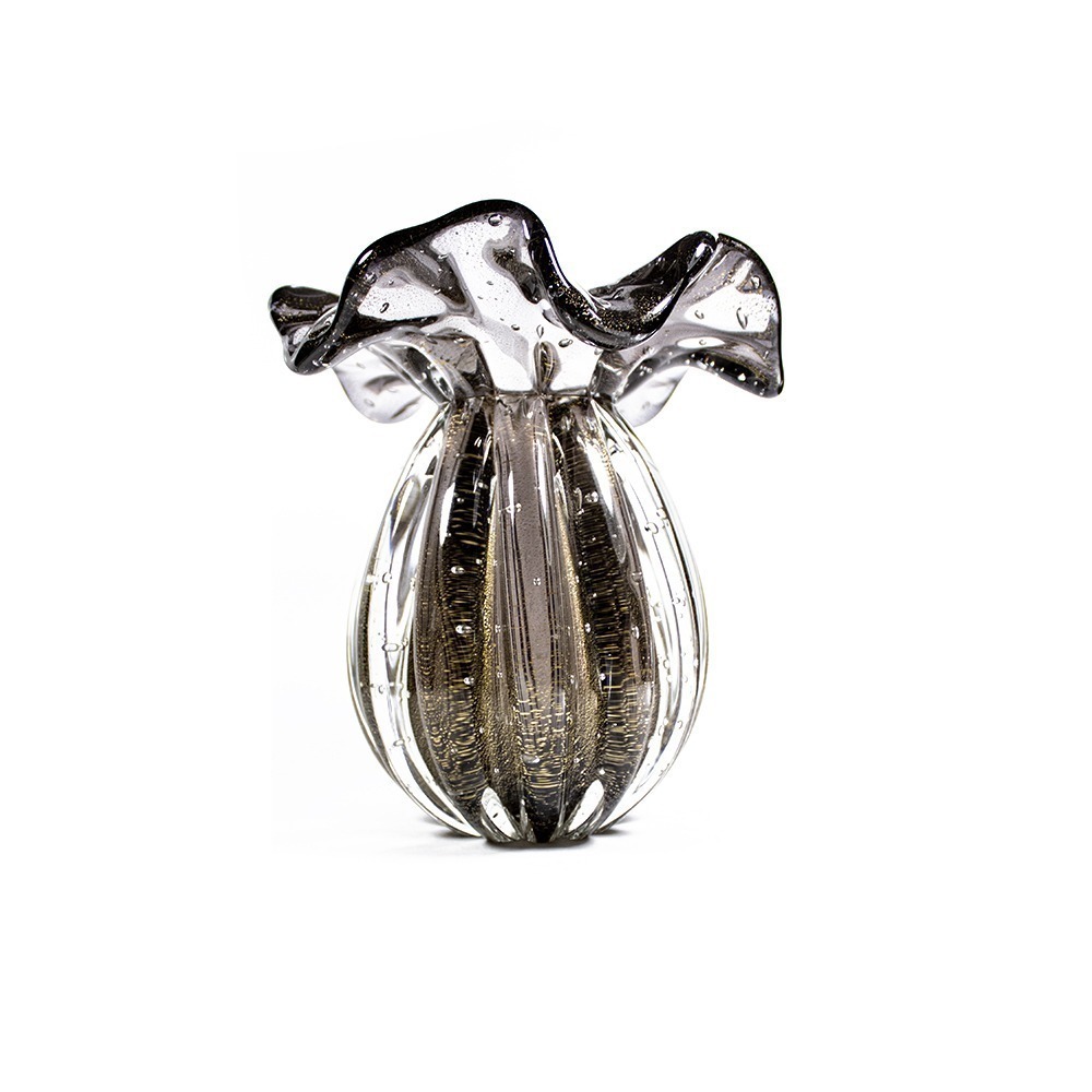 Vaso Cristais D´labone Enns Com Ouro 18 X 17 Cm