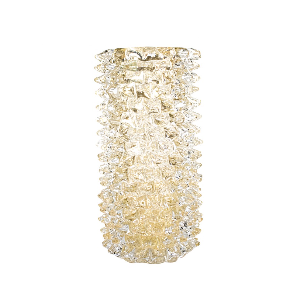 Vaso Cristais Di Murano Com Ouro 17 X 34 Cm