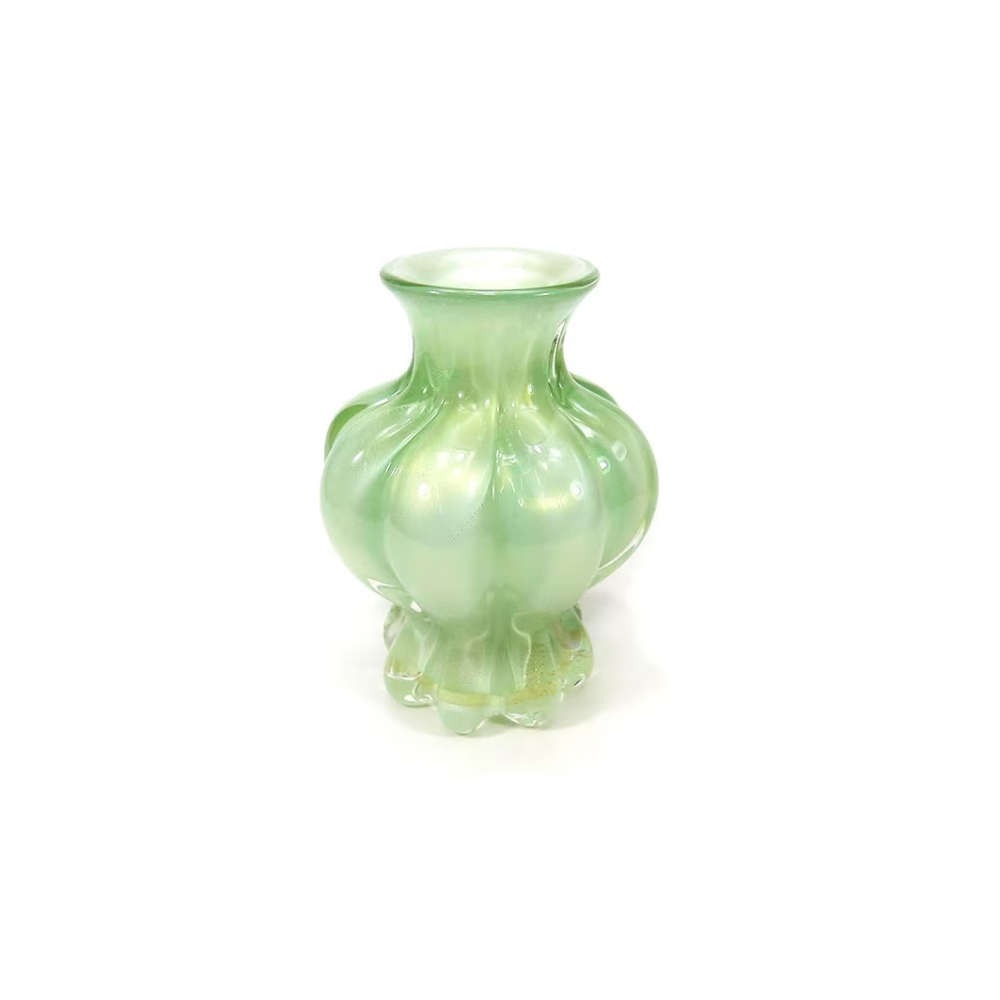 Vaso Di Murano Pistache Com Ouro Vaso Di Murano Pistache Com Ouro