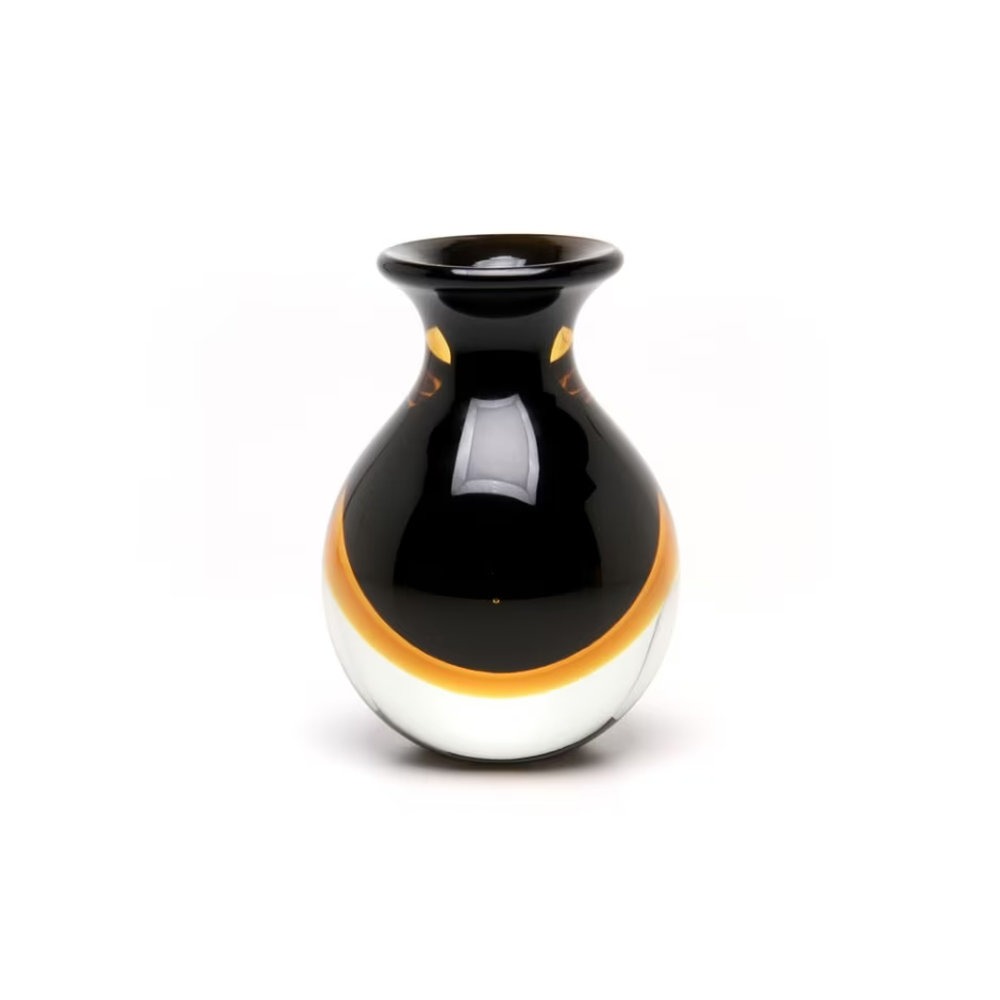 Vaso Mini 3 Bicolor Nº 1 Cristais Ca D'oro Preto e Ambar 14 X 11 Cm Vaso Mini 3 Bicolor Nº 1 Cristais Ca D'oro Preto e Ambar 14 X 11 Cm